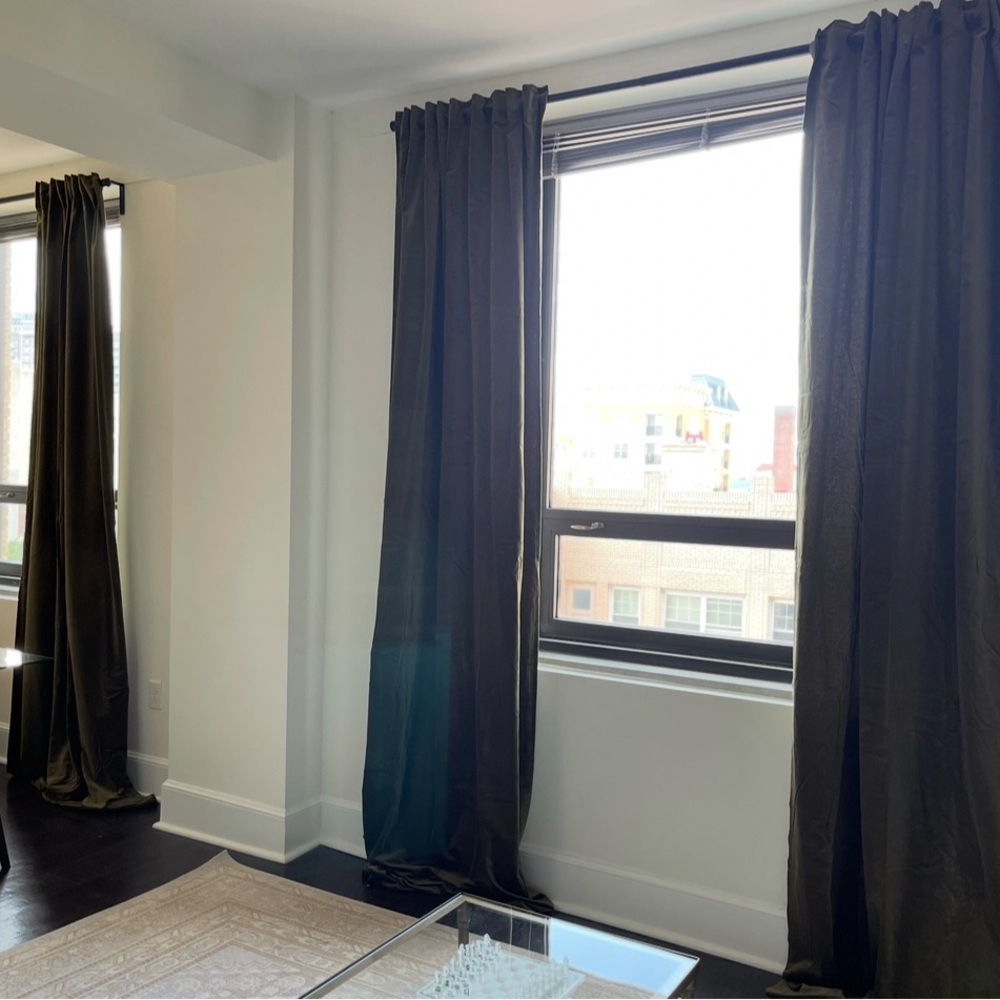 IKEA Sanela Dark Green Curtains